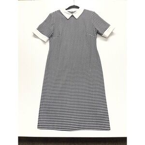 Shelby Palmer Houndstooth Peter Pan Collar Dress Womens Size 10 Black White